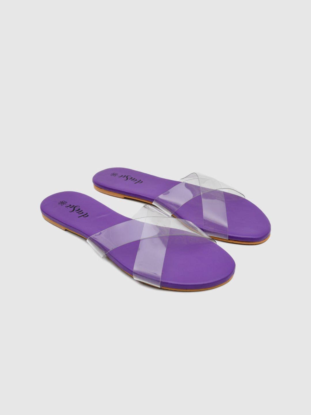 daisie women purple open toe flats with bows