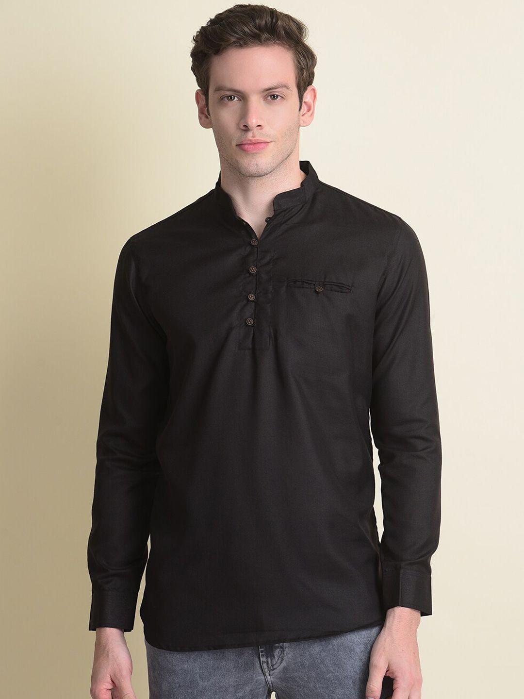 namaskar men black thread work pathani kurta