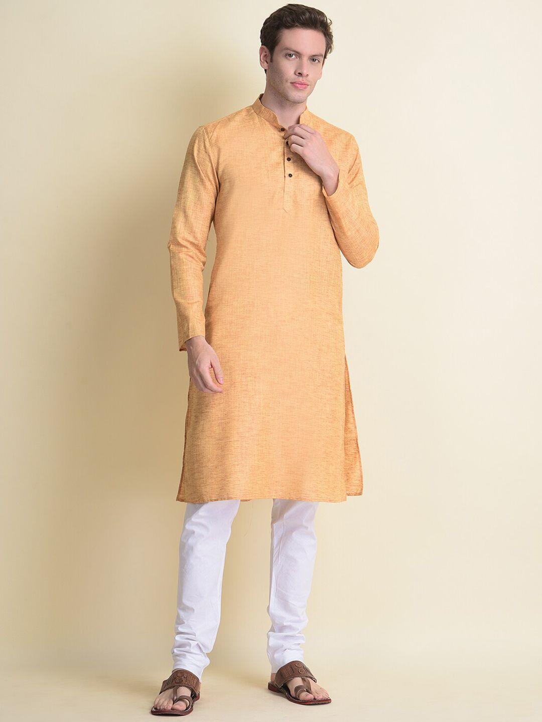 namaskar men beige flared sleeves gotta patti kurta