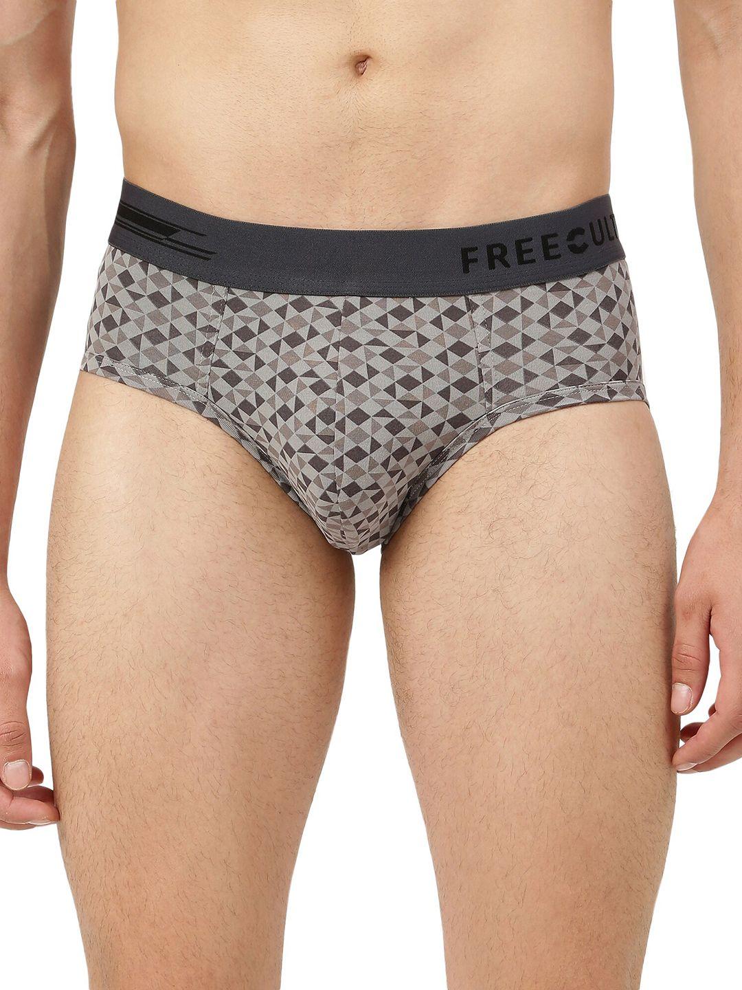 freecultr men grey printed basic briefs