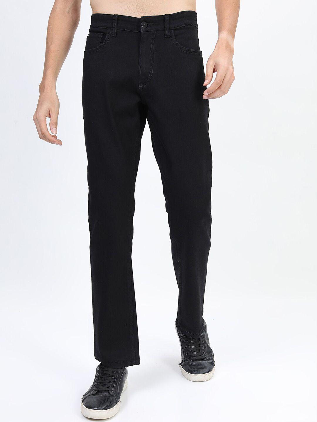 ketch men black straight fit stretchable jeans