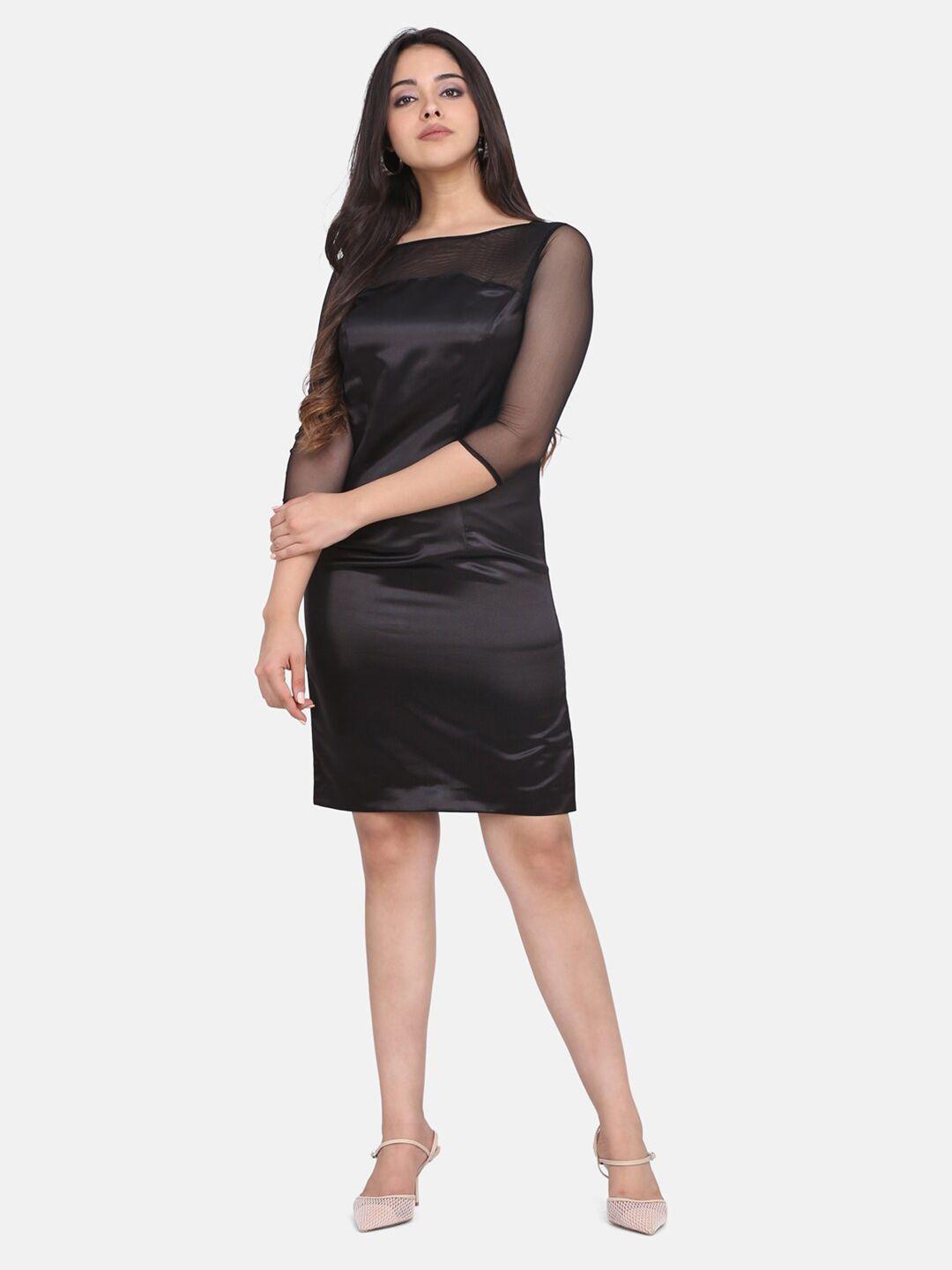 powersutra women black sheath dress