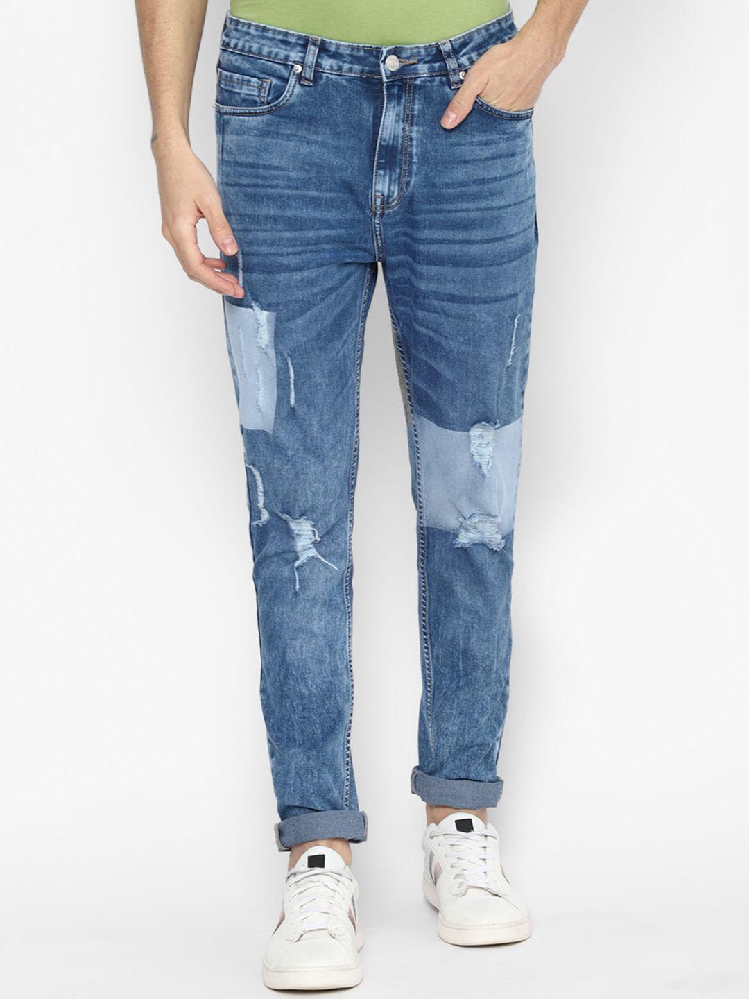 forever 21 men blue mildly distressed heavy fade jeans