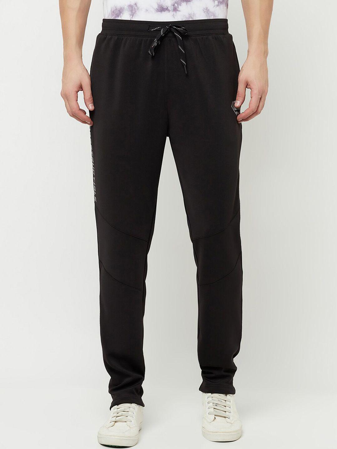 octave men black solid track pants