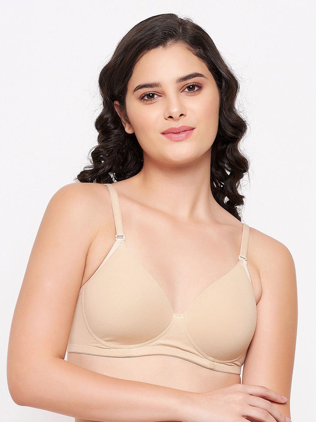 clovia women nude-coloured lightly padded bra