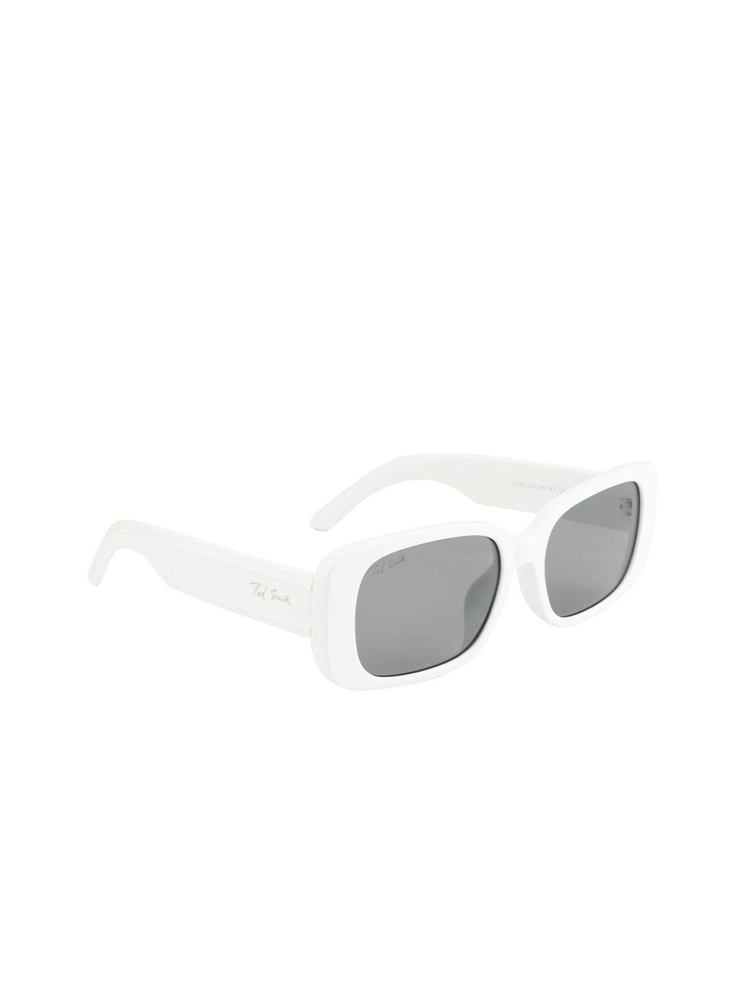 ted smith unisex grey lens & white square sunglasses with uv protected lens-merlot_c2