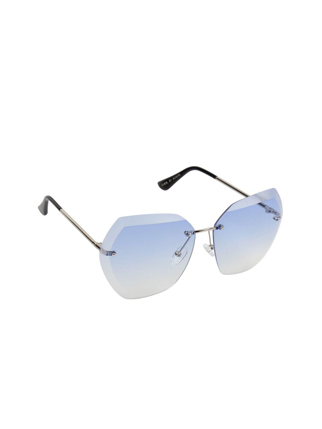 scavin women blue lens & silver-toned sunglasses with uv protected lens-s628 sil bluwht