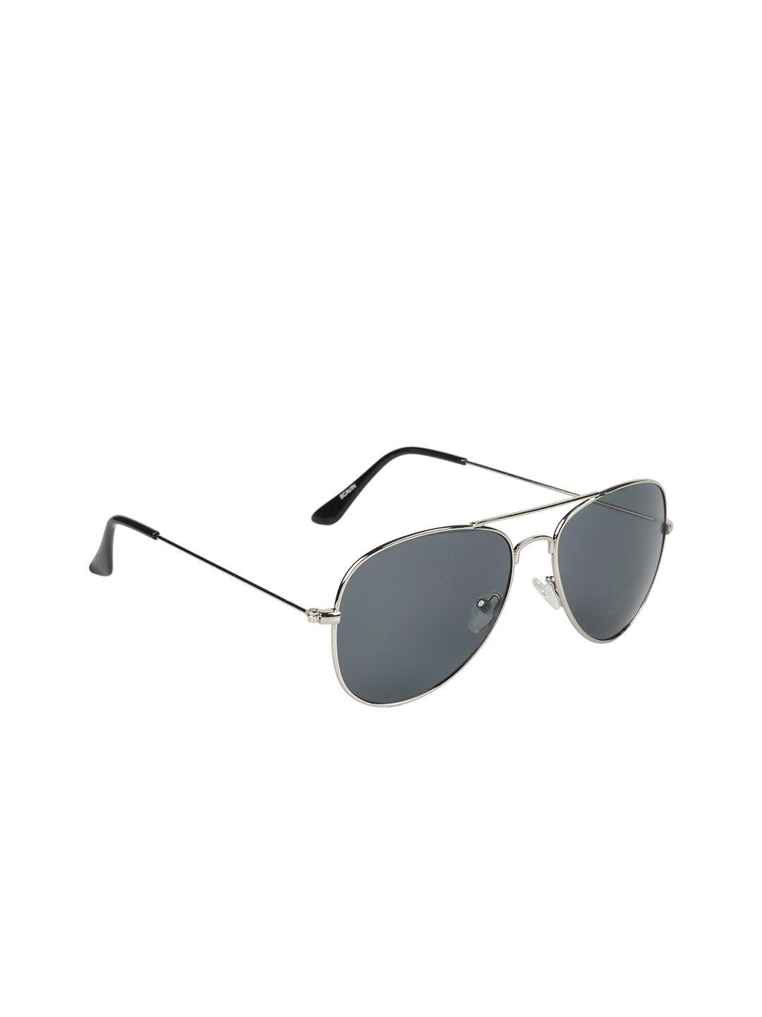 scavin unisex grey lens & silver-toned aviator sunglasses with uv protected lens