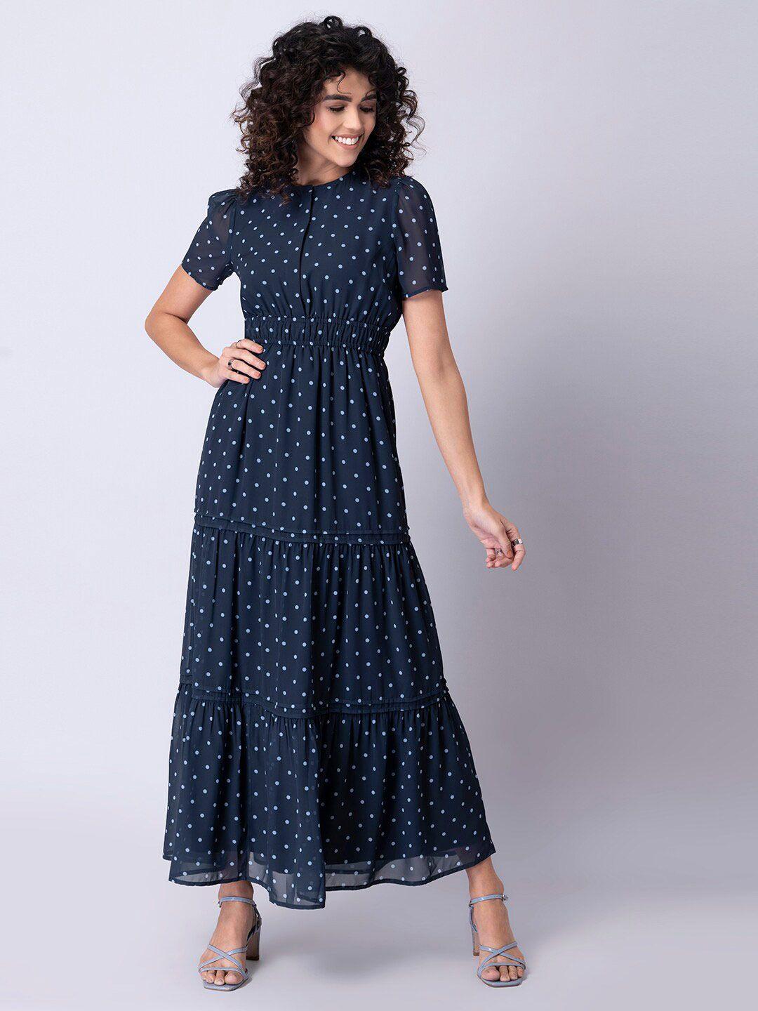 faballey blue georgette maxi dress