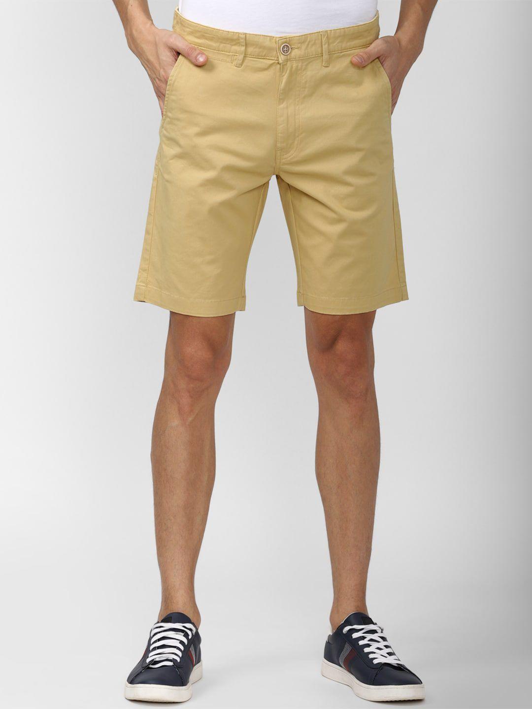 peter england casuals men khaki chino shorts