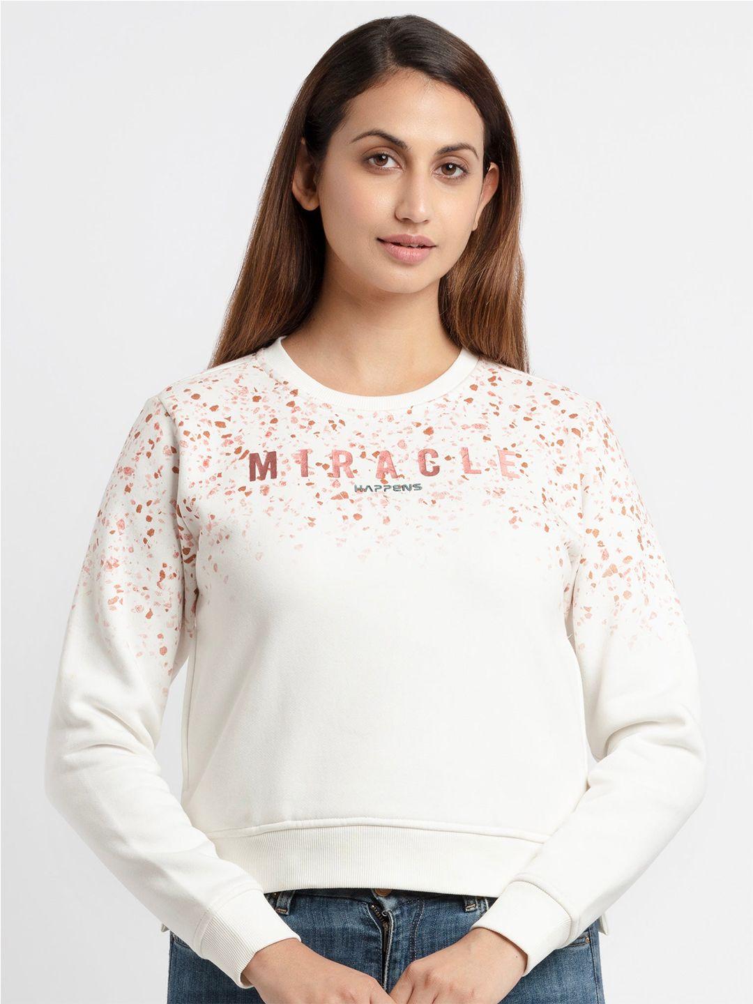 status quo women off white sweatshirt