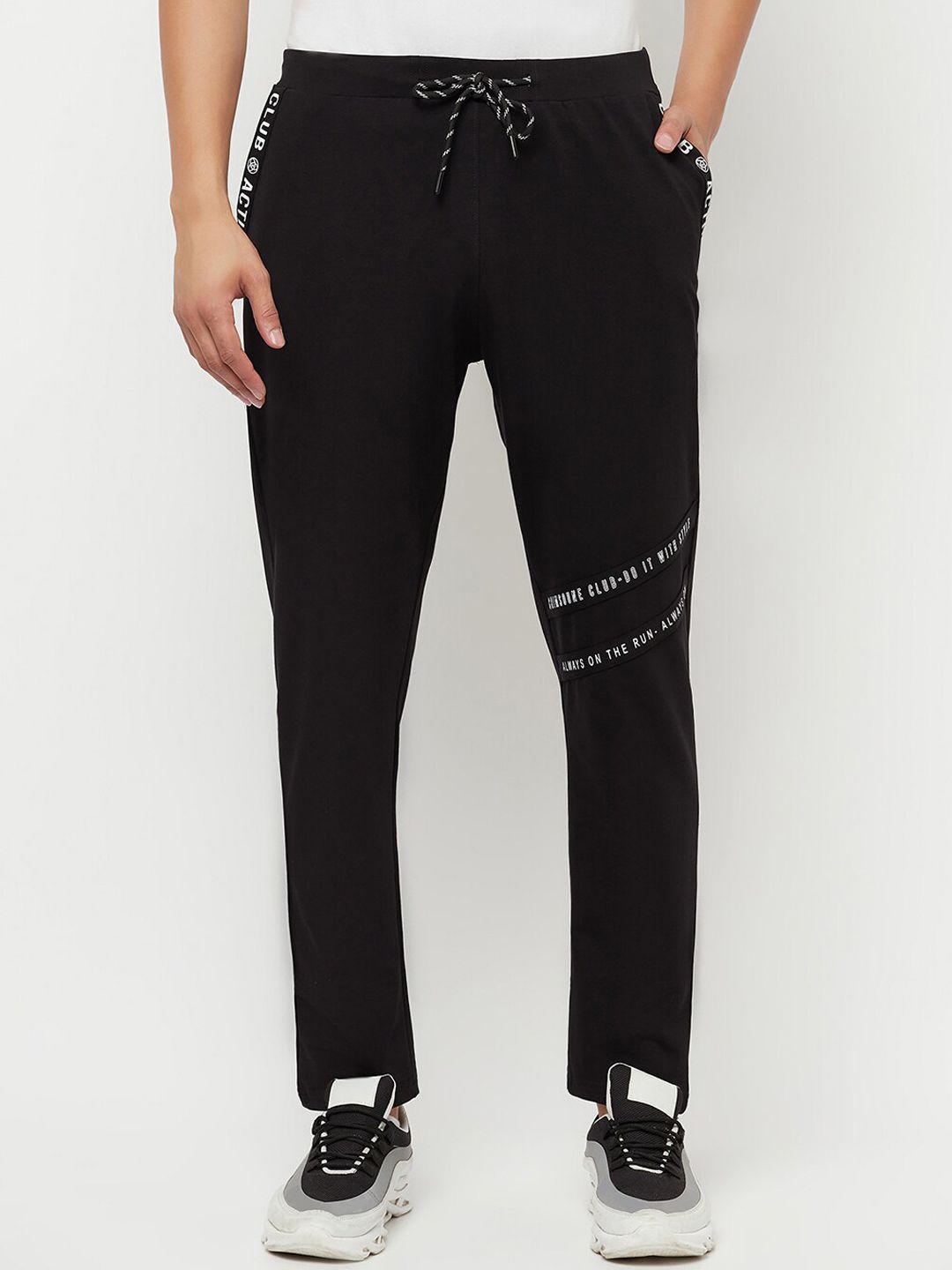 crimsoune club men black solid slim-fit track pant