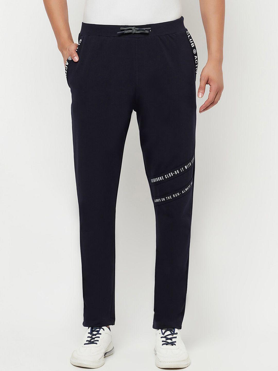 crimsoune club men navy blue solid slim-fit track pants