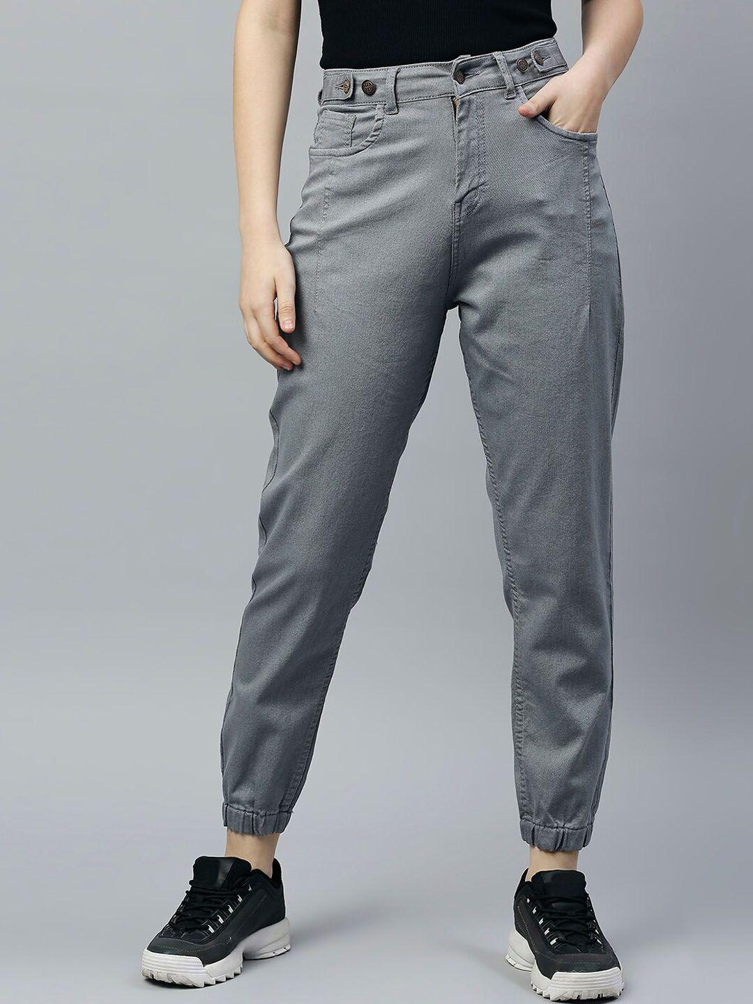 high star women grey jogger high-rise stretchable jeans