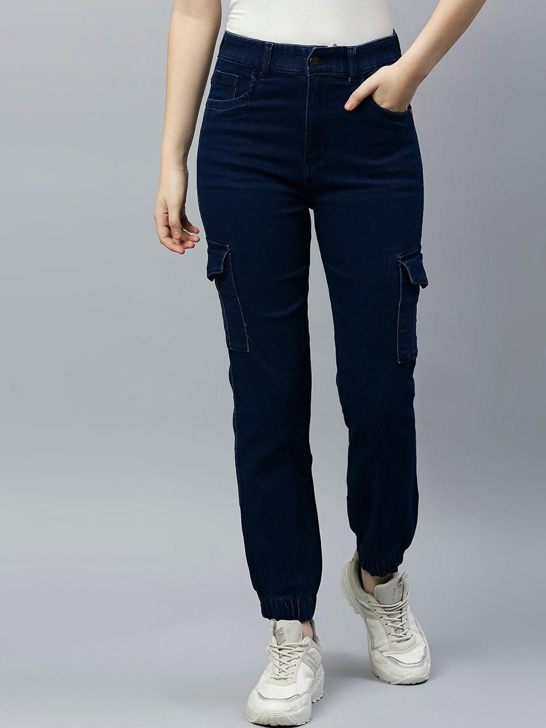 high star women blue jogger high-rise stretchable jeans