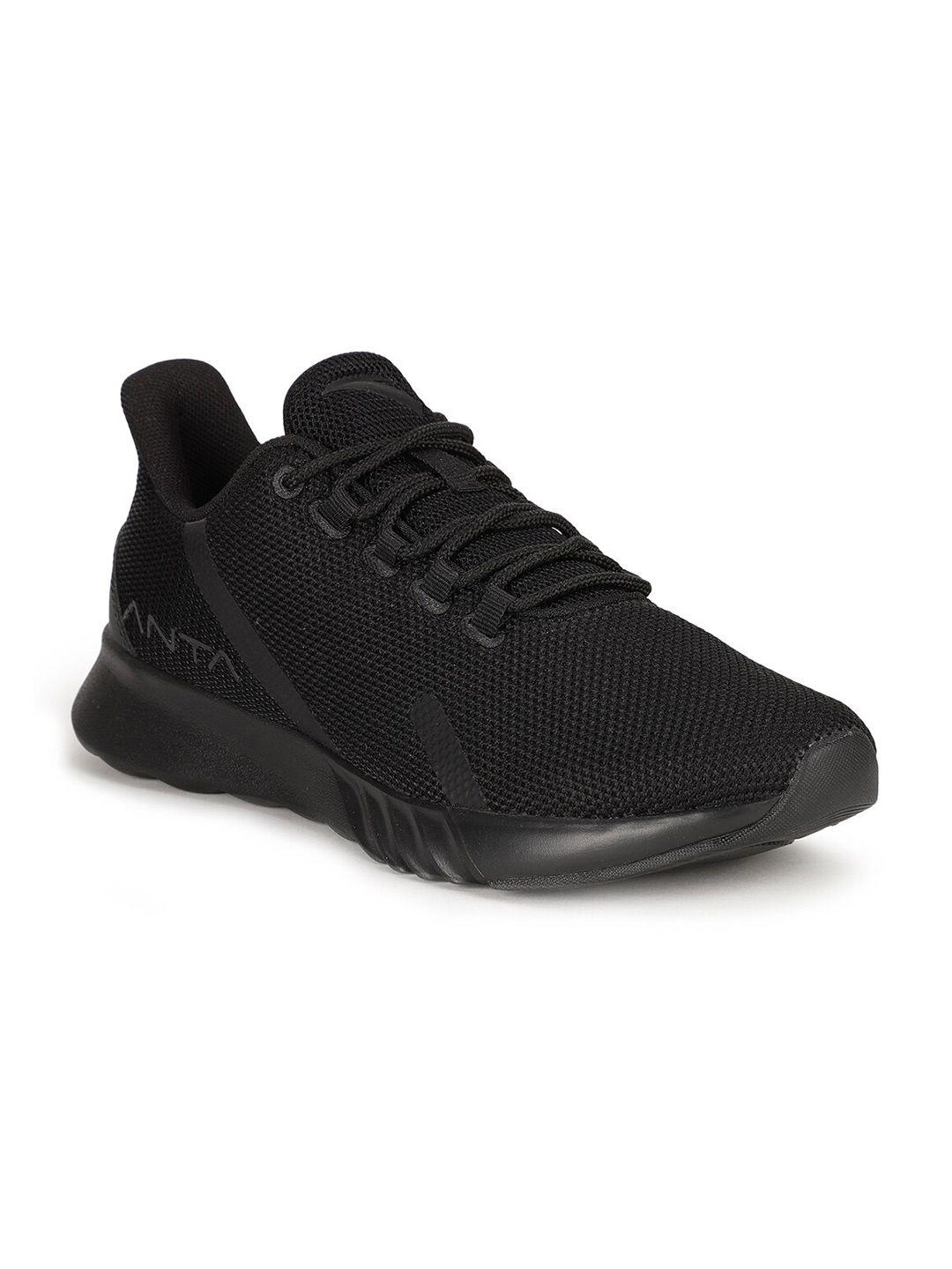 anta women black running non-marking shoes