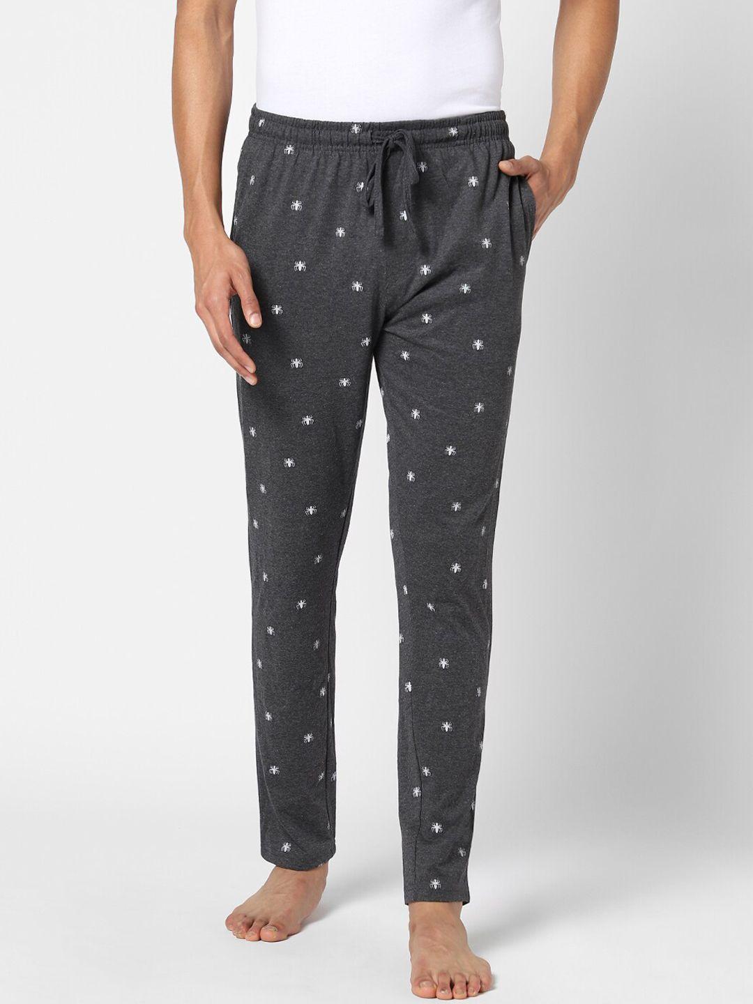 ajile by pantaloons men grey printed lounge pants