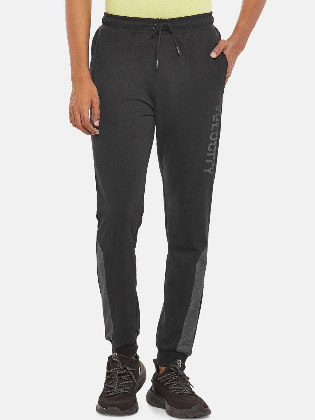 ajile by pantaloons men black solid track pants