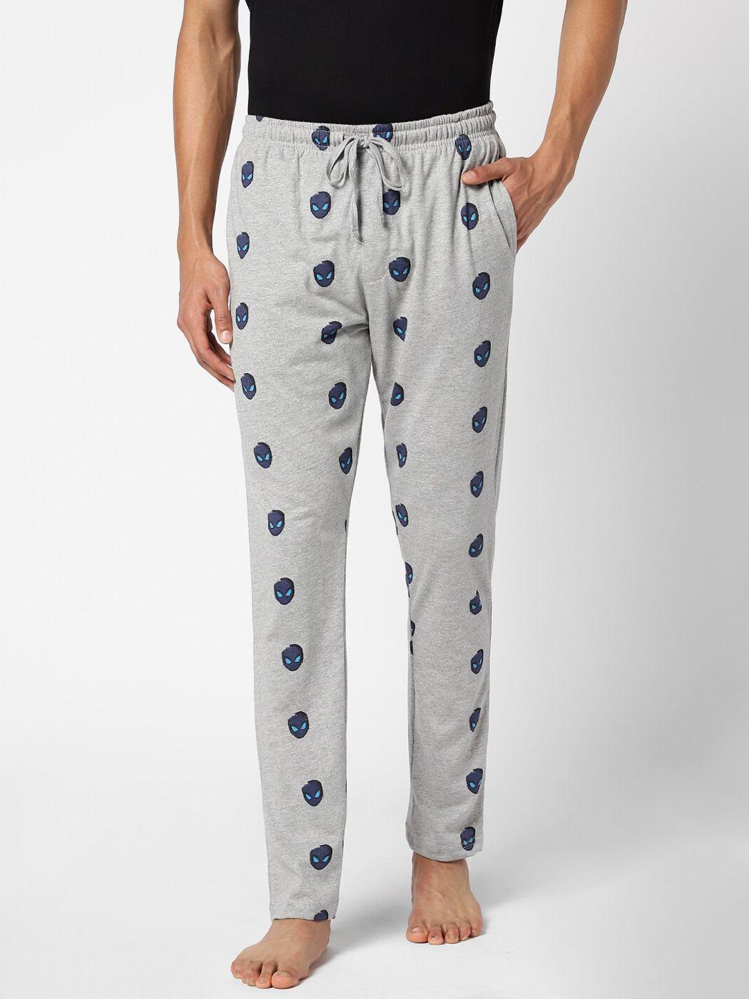 ajile by pantaloons grey melange printed lounge pant