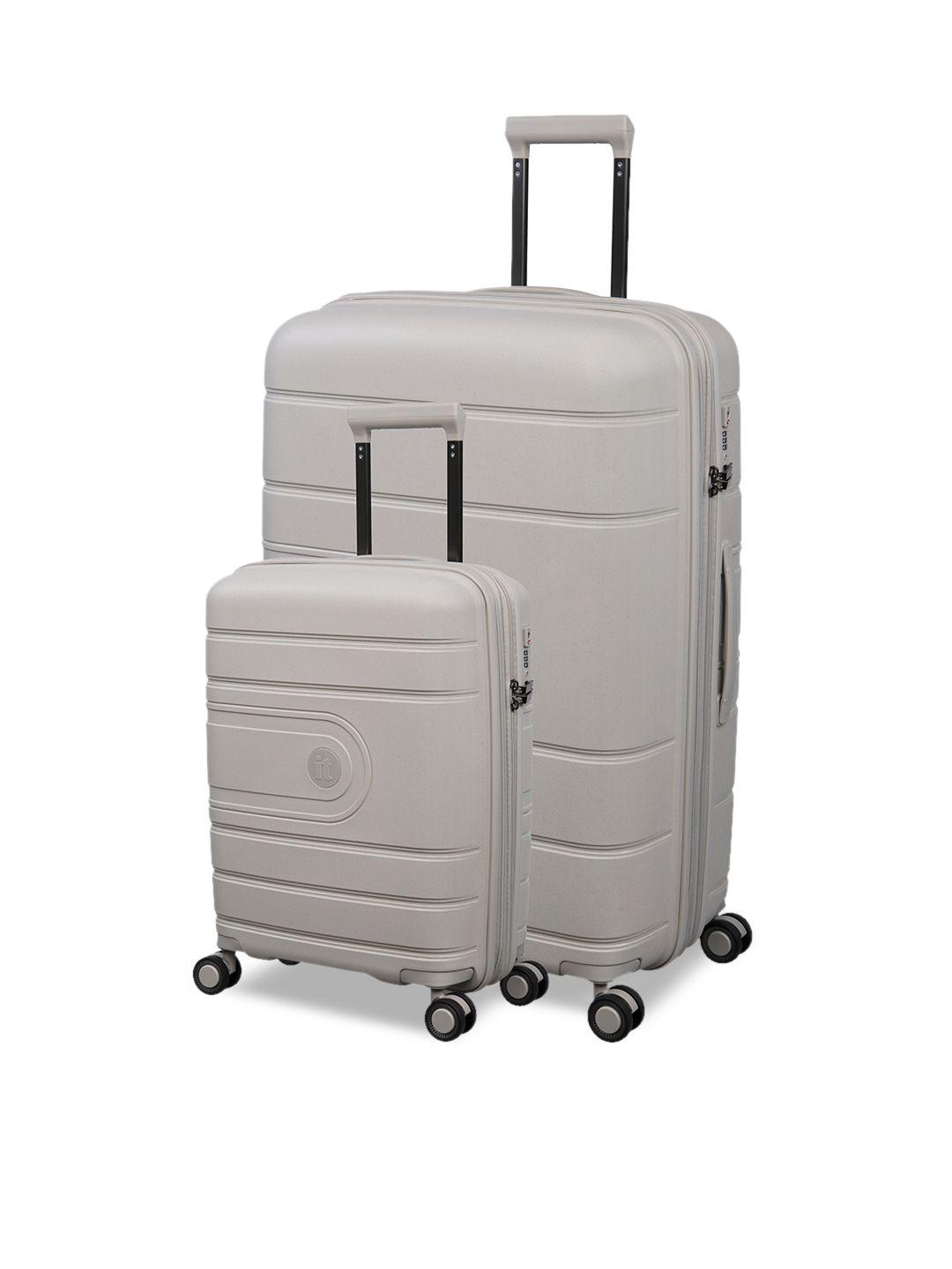 it luggage set of 2 solid hard-sided trolley suitcases