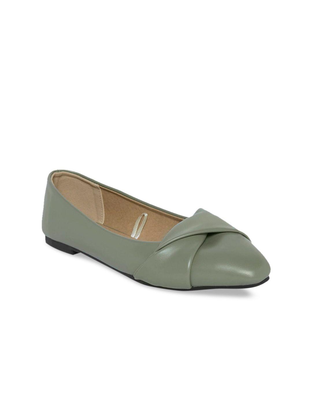 forever glam by pantaloons women green ballerinas flats