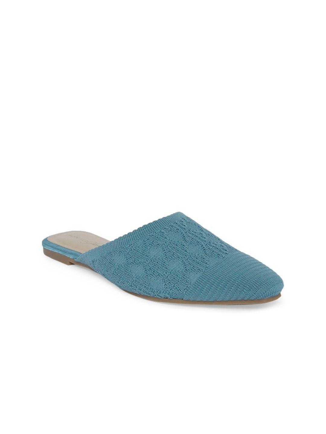 forever glam by pantaloons women blue mules flats