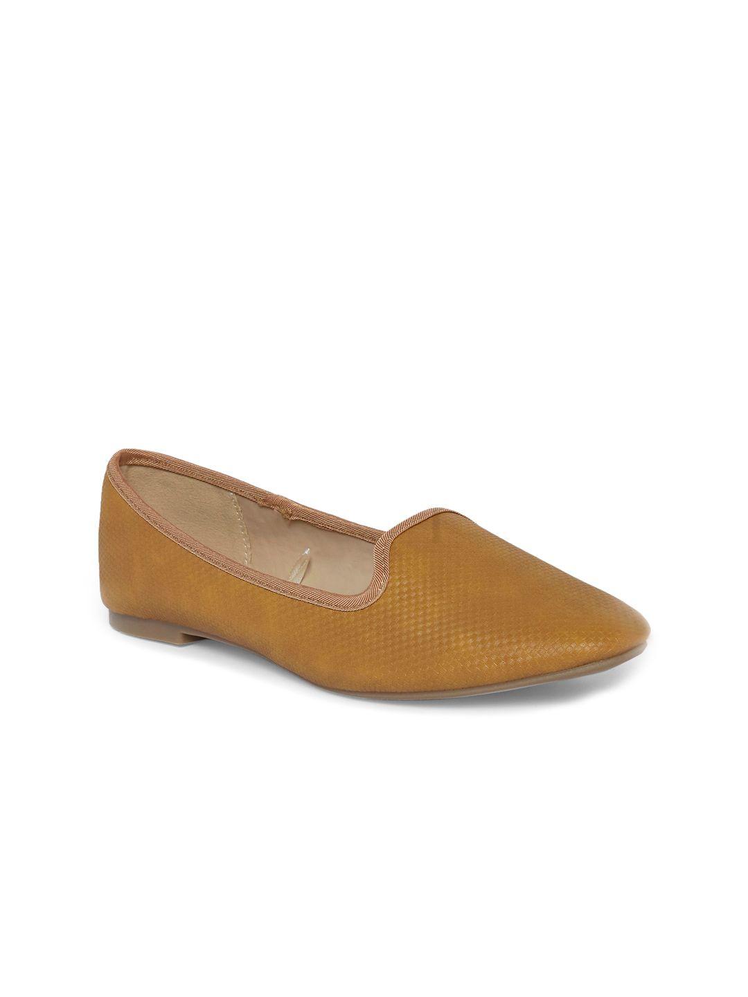 forever glam by pantaloons women mustard textured pu flatforms