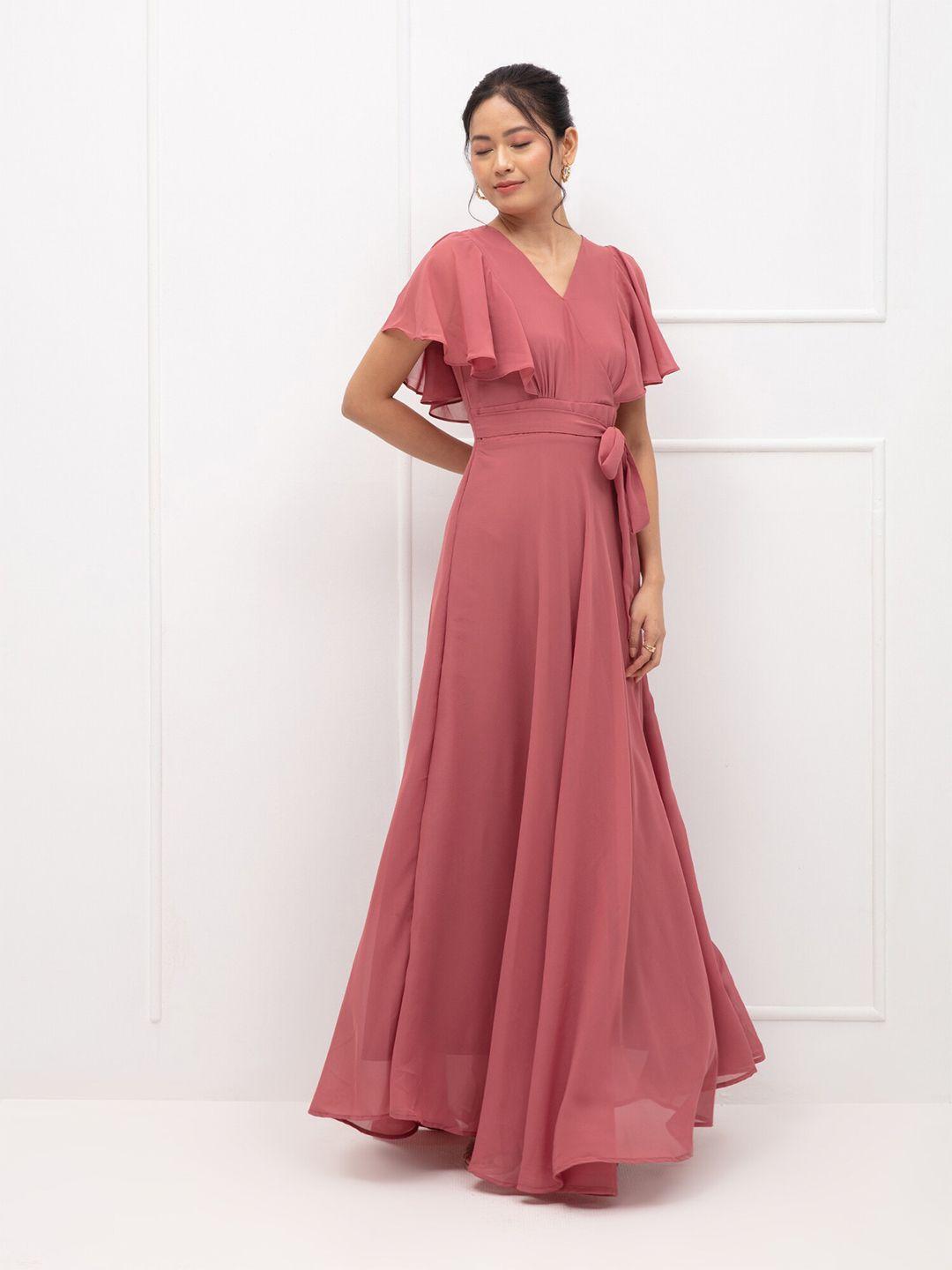 20dresses pink georgette maxi dress