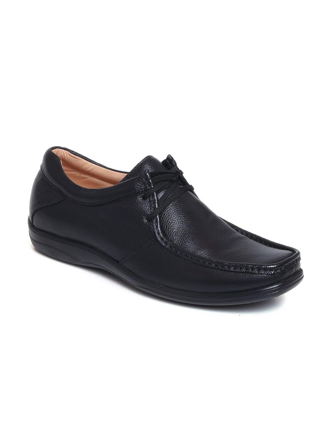 zoom shoes men black  solid leather formal oxfords