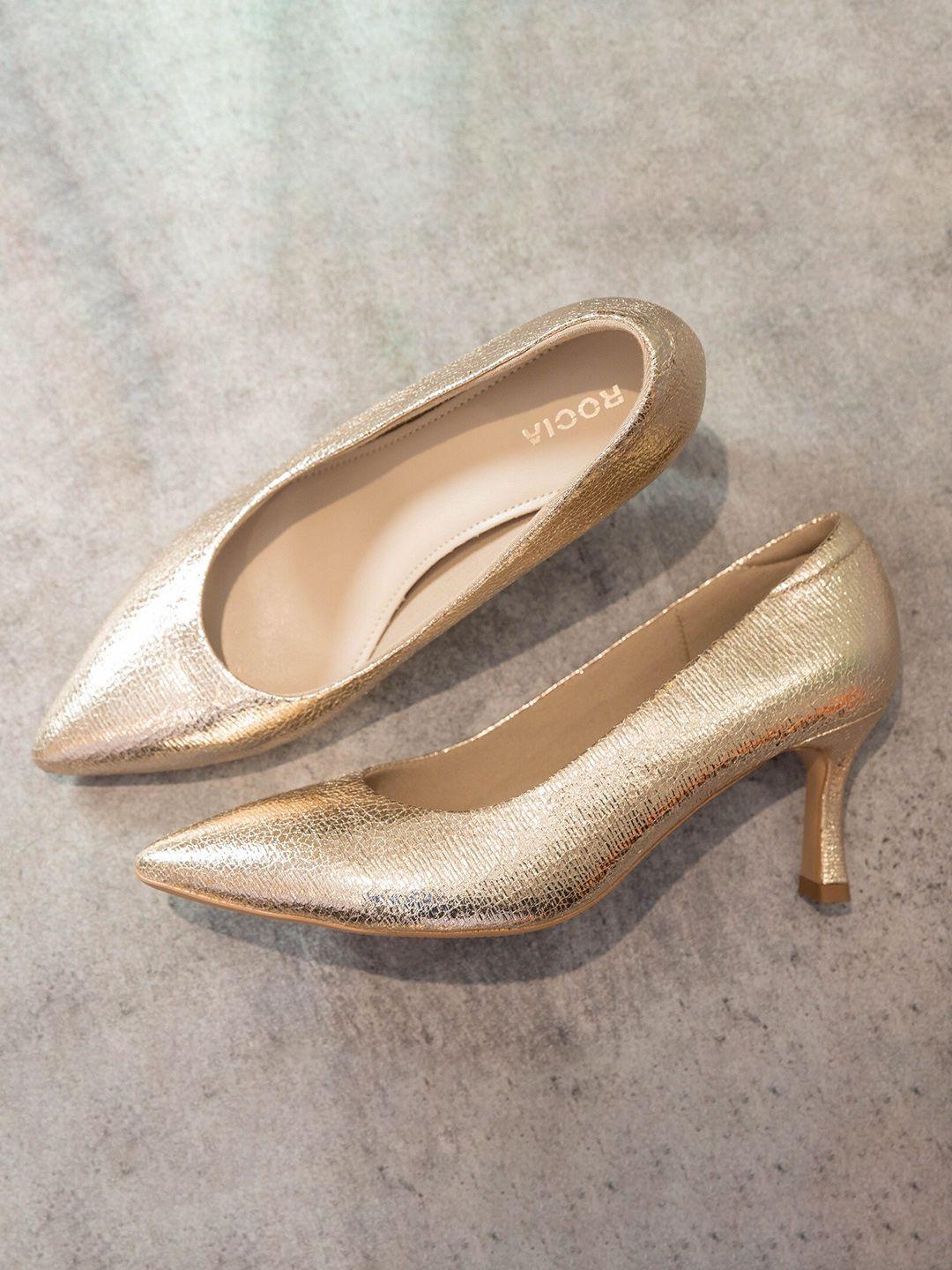 rocia gold-toned solid pumps