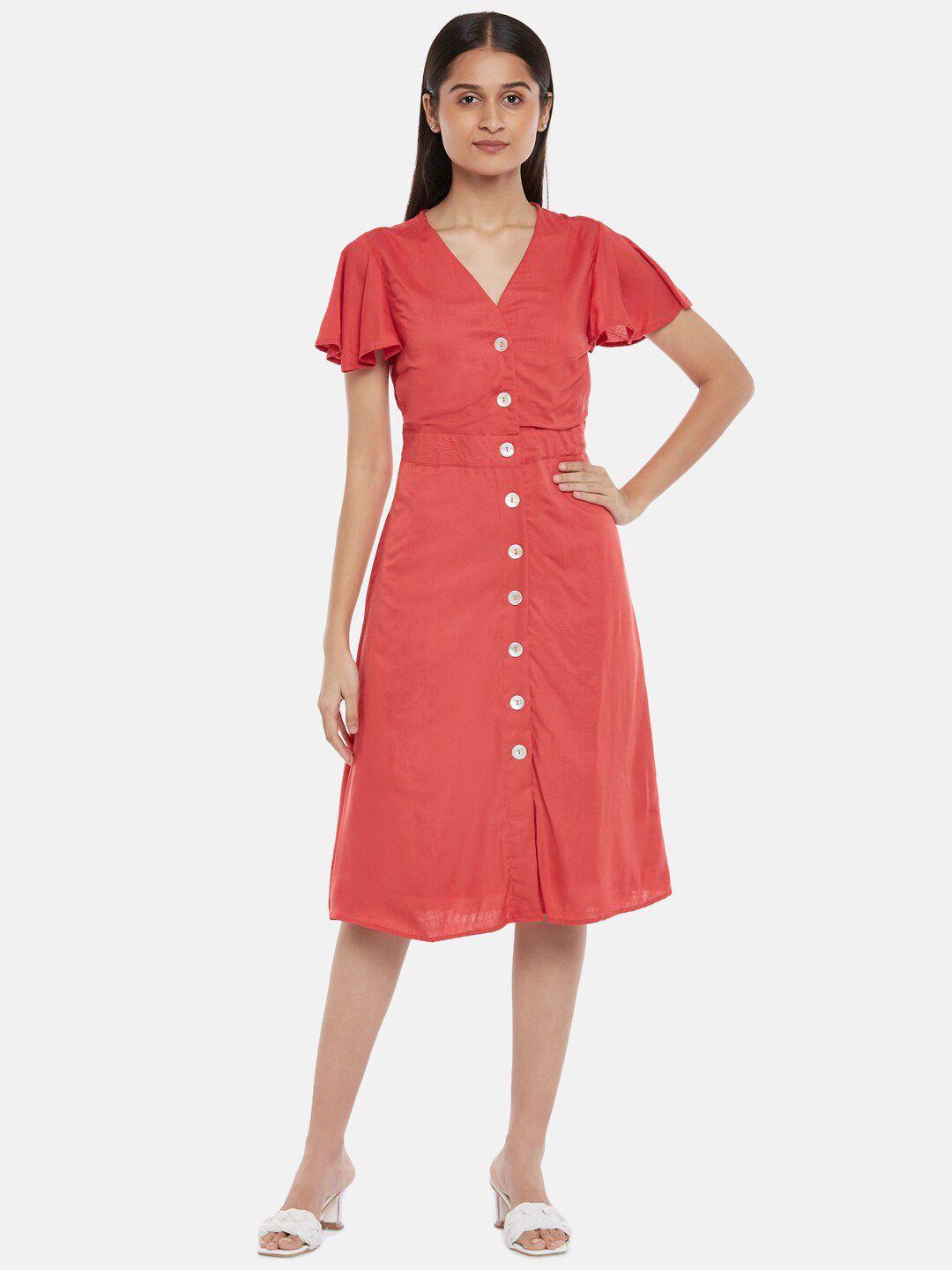 honey by pantaloons  women rust a-line dress