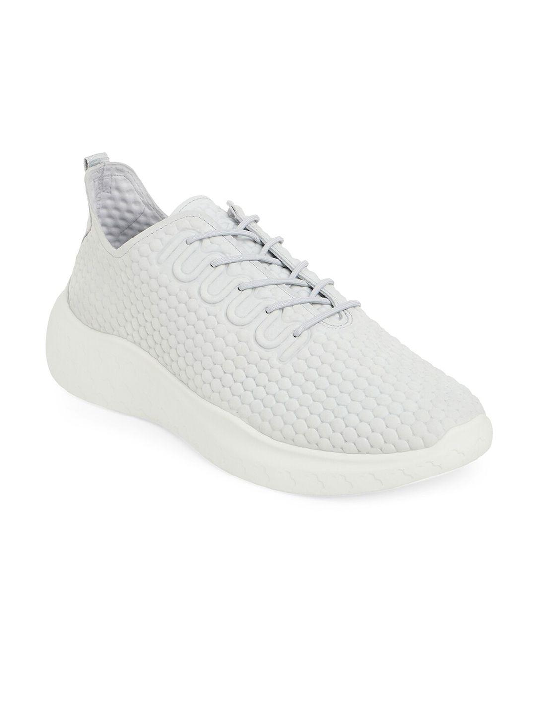 ecco men grey leather walking non-marking shoes