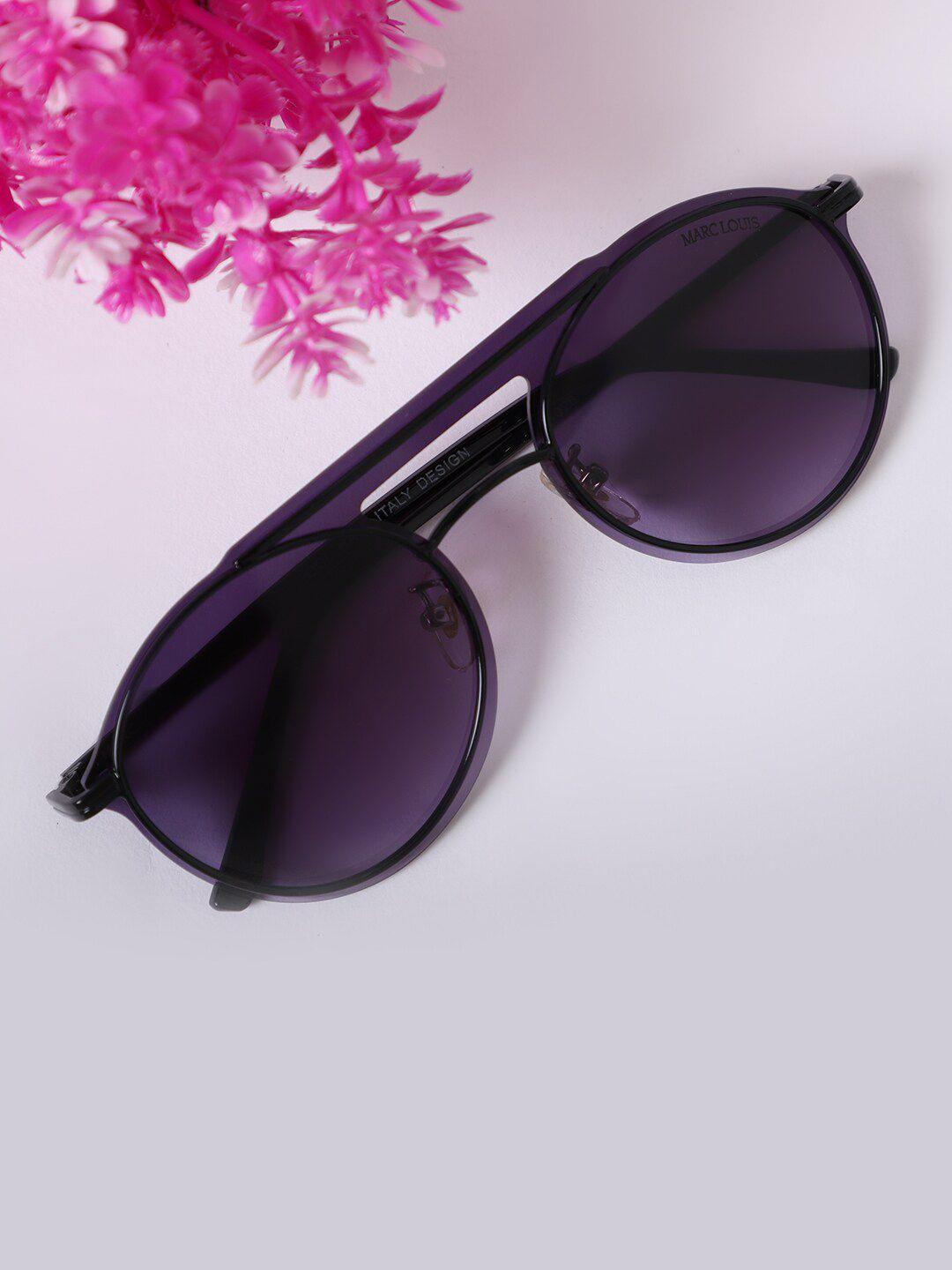 marc louis women purple lens & aviator sunglasses marc louis 110026 black sg-purple