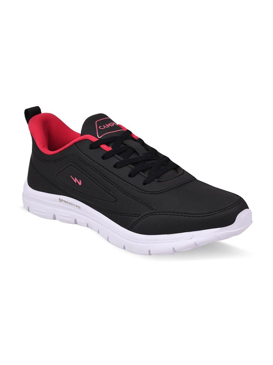 campus women black mesh running shoes