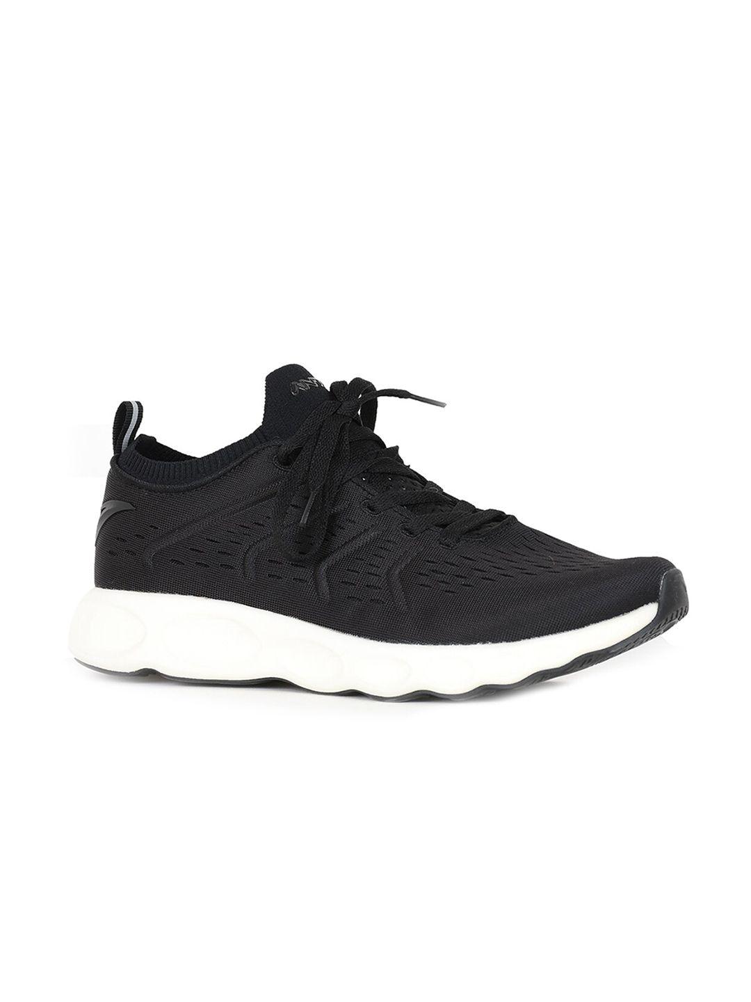 anta men black mesh running non-marking shoes