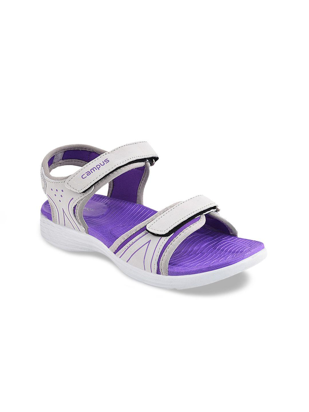 campus women grey solid sports sandals