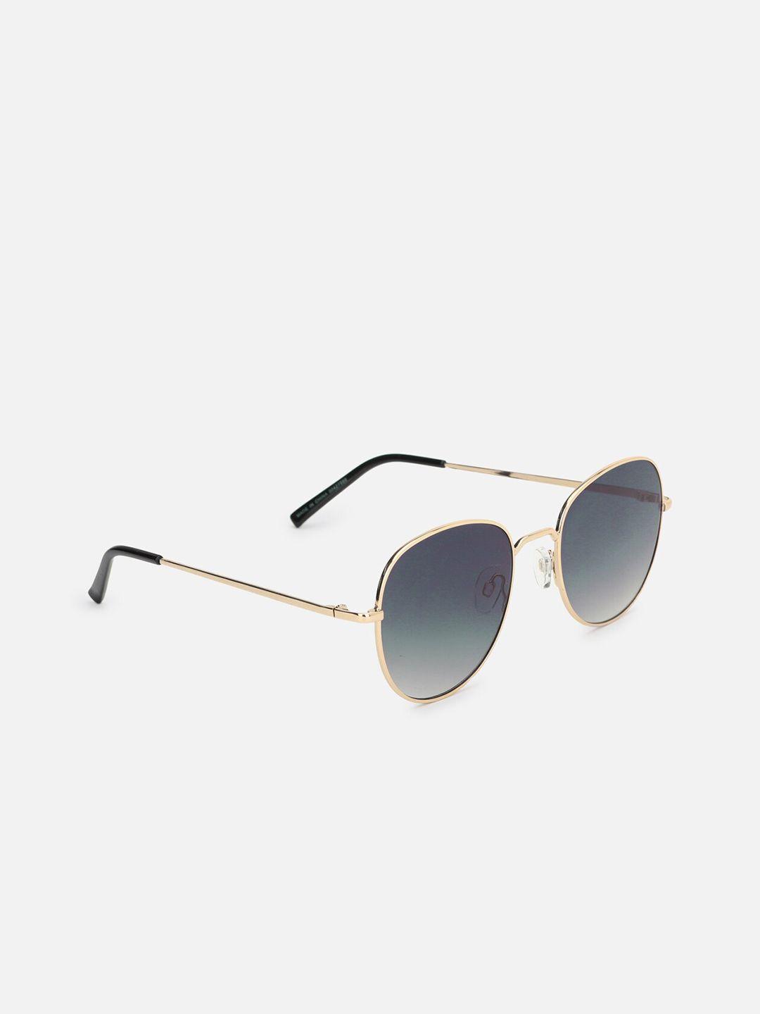 forever 21 women blue lens & gold-toned aviator sunglasses