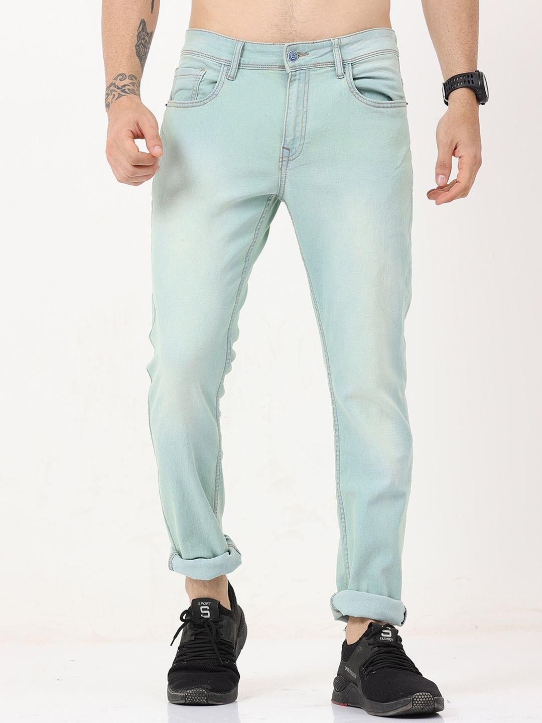 old grey men blue skinny fit light fade stretchable jeans