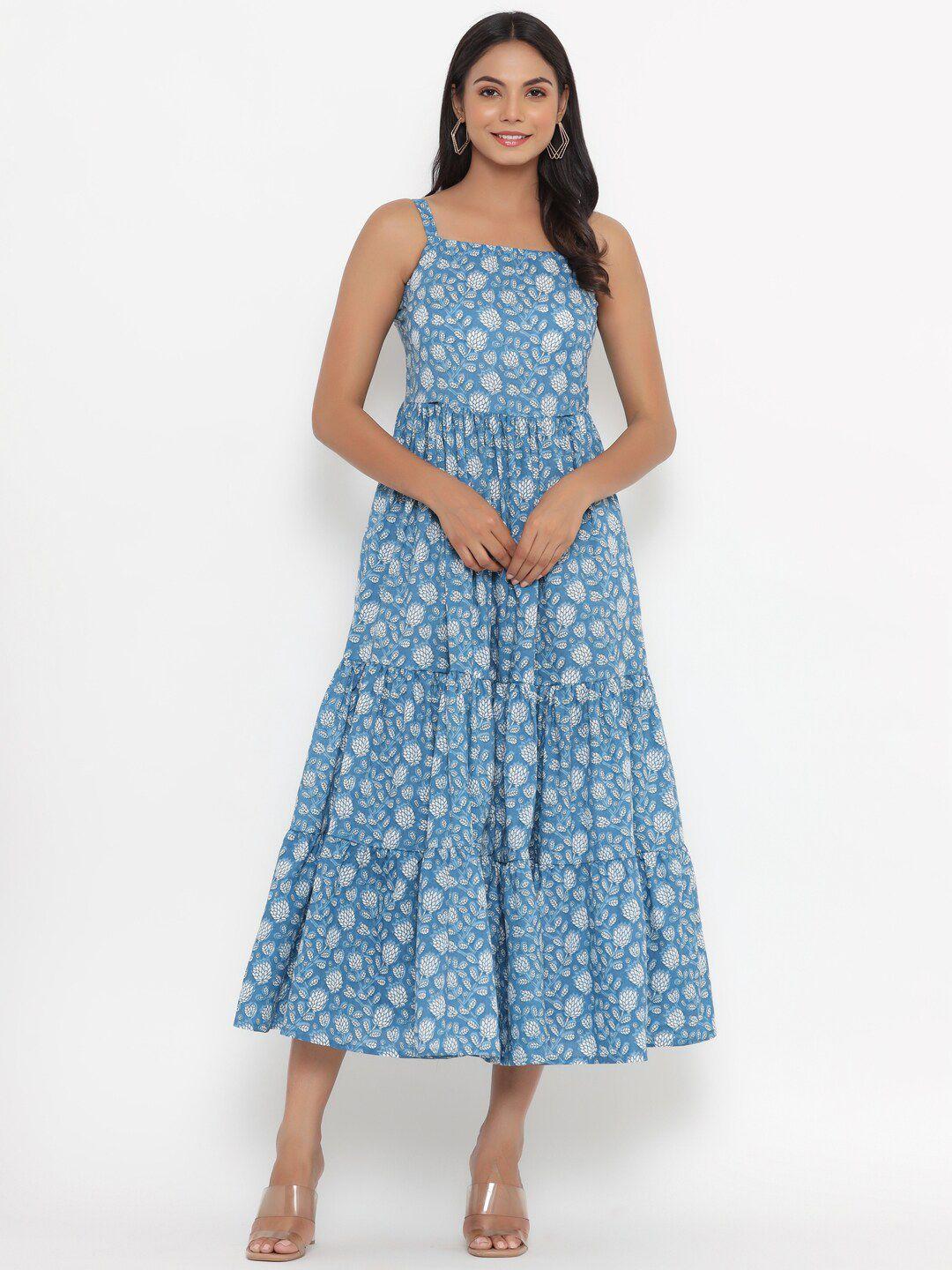 do dhaage blue & magnolia floral midi dress