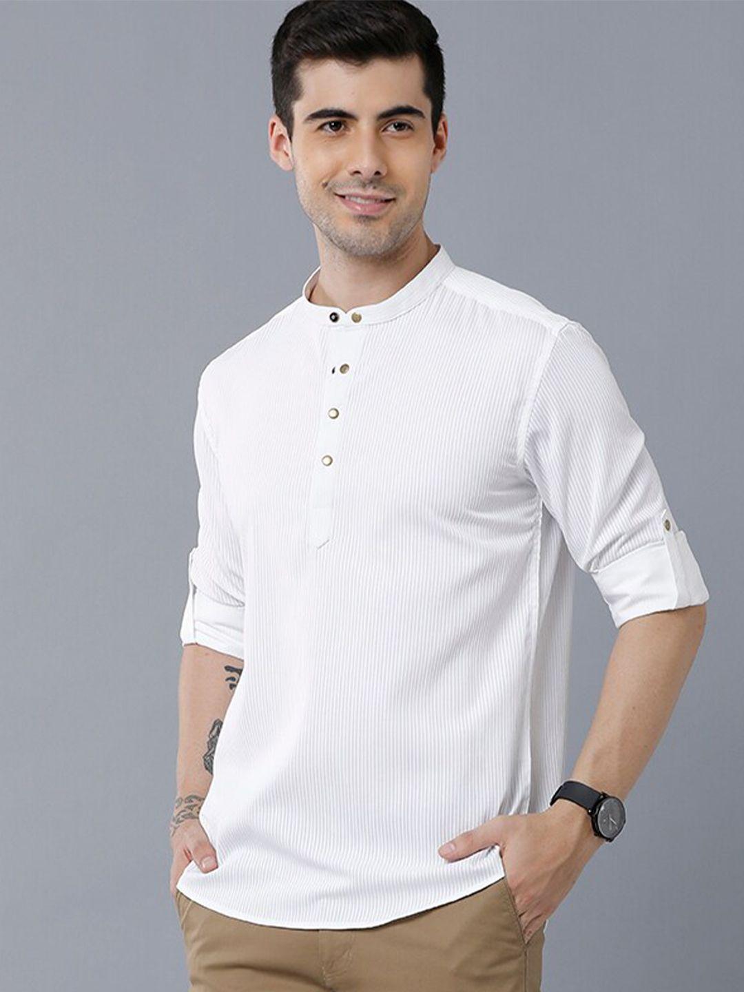 yovish men white smart slim fit casual shirt