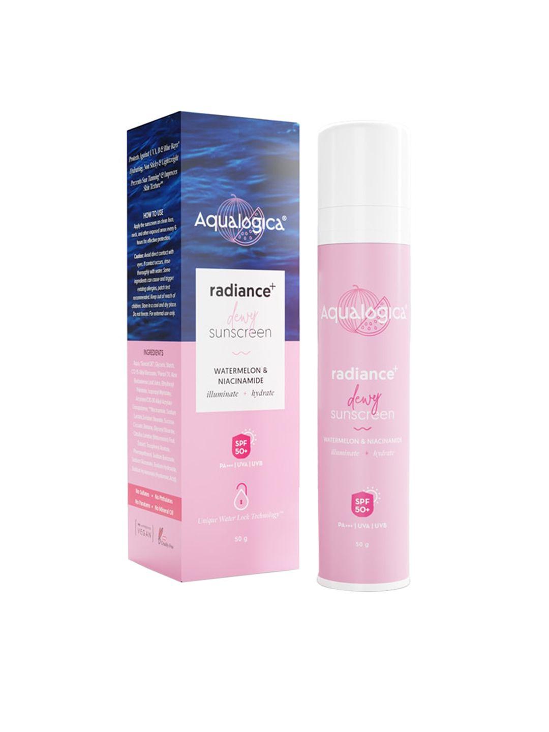 aqualogica radiance+ dewy sunscreen with watermelon & niacinamide - 50 g