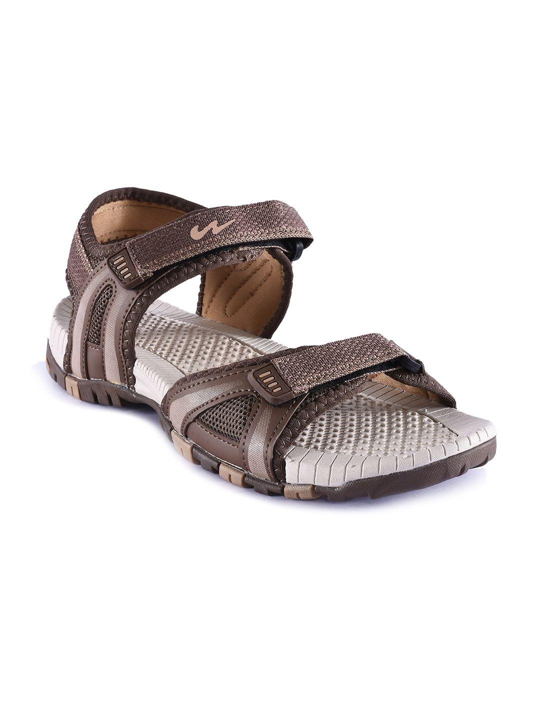 campus men brown solid sports sandals