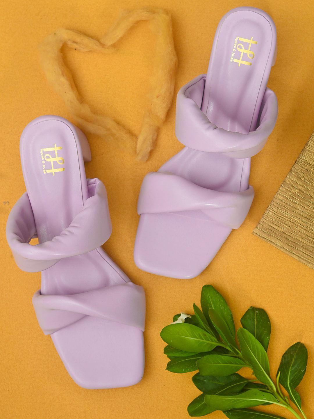 hydes n hues violet flatform mules with bows