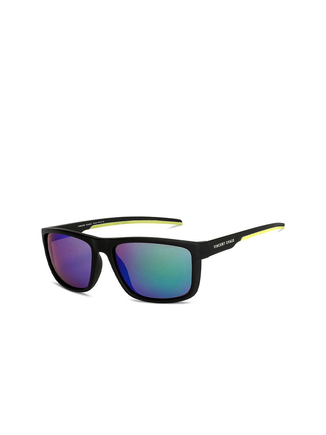 vincent chase unisex green lens & black sports sunglasses with polarised lens