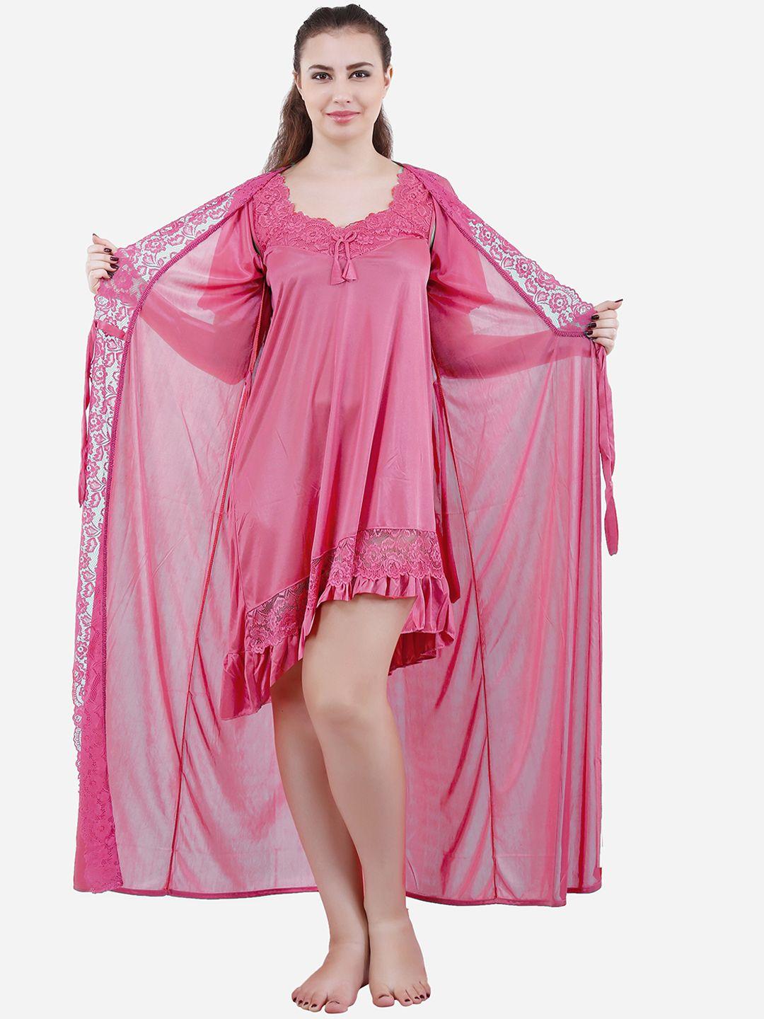 romaisa pink maxi nightdress