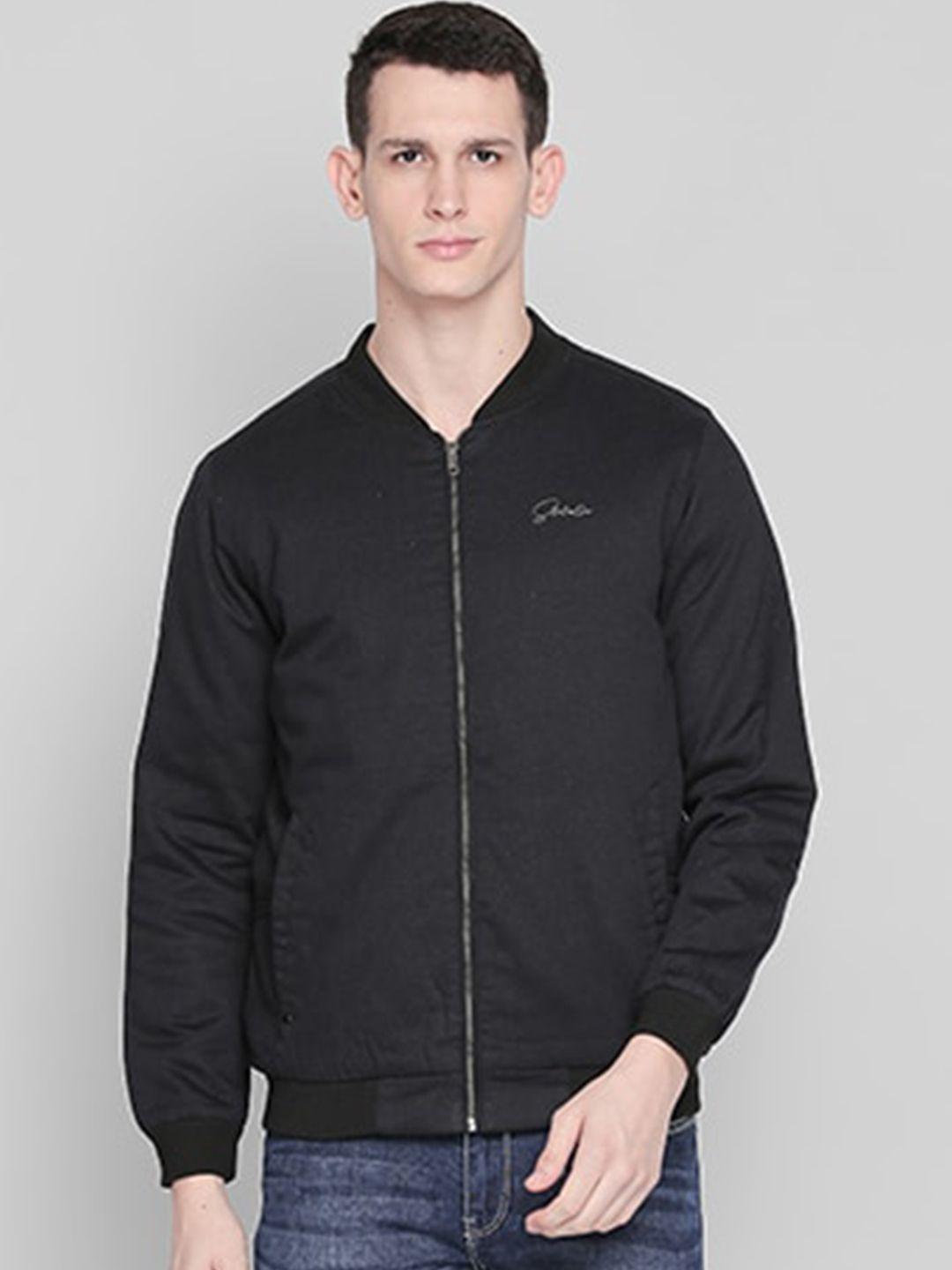 status quo men black anthracite lightweight sporty jacket with patchwork