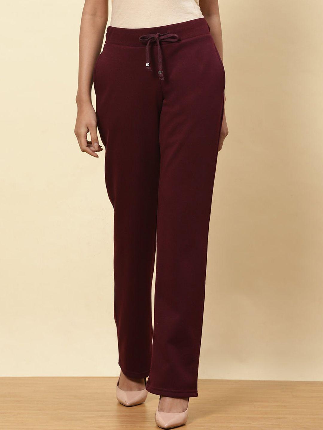 lakshita women purple high-rise trousers