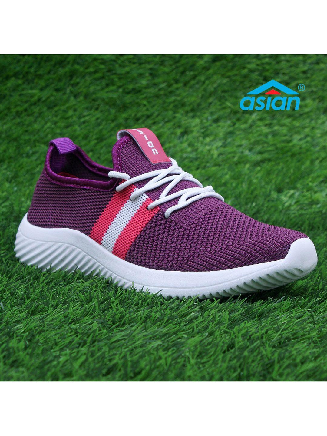 asian women purple colourblocked sneakers