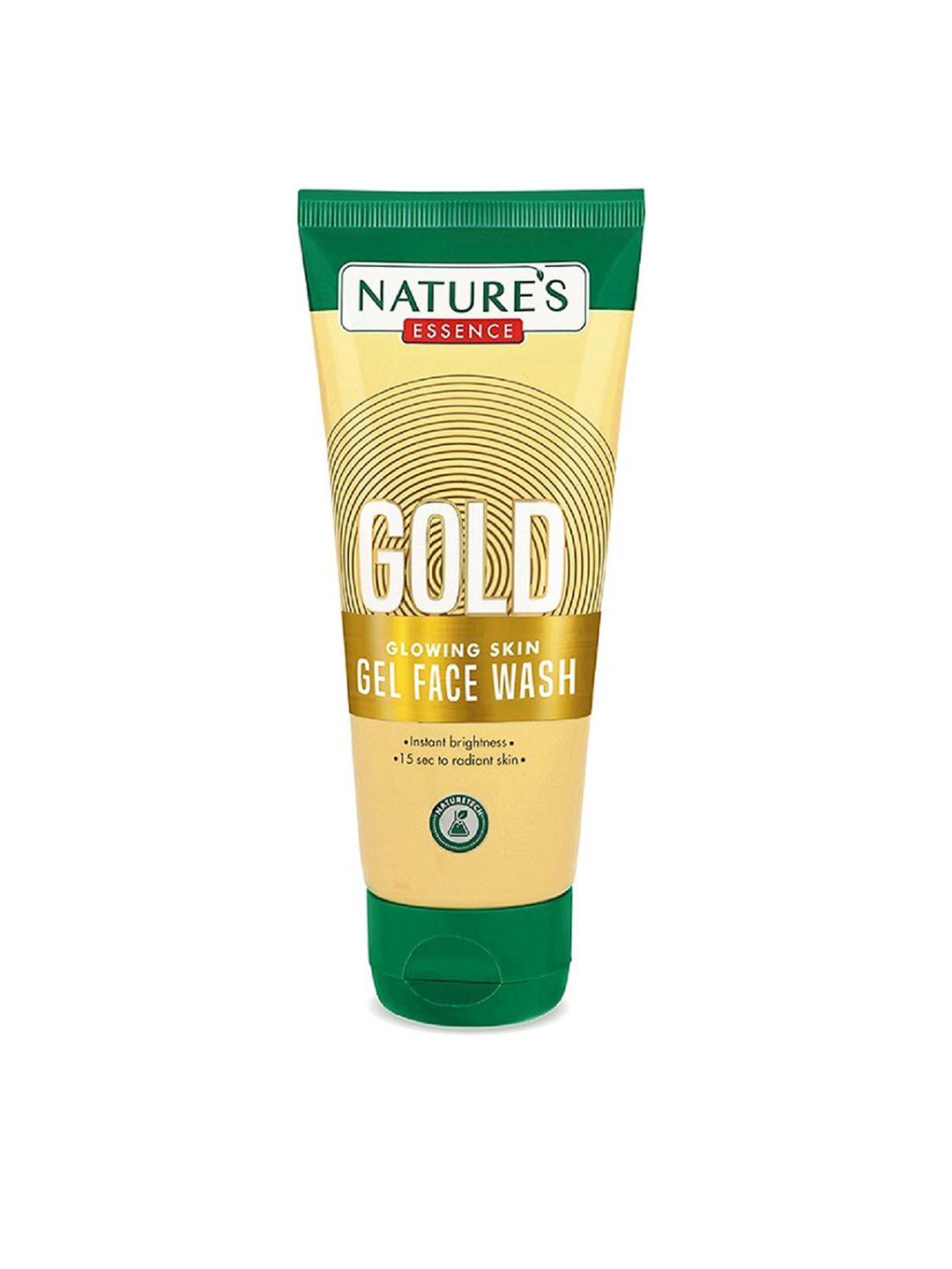 natures essence gold glowing skin gel face wash with honey & aloevera - 50 ml