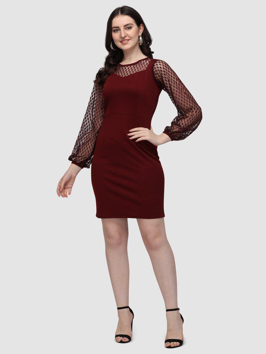 kalini maroon sheath dress